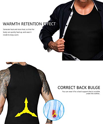 Camiseta Reductora LaLaAreal Hombre Faja Reductora Adelgazante de Neopreno Compresion para Perdida de Peso, Faja Abdomen y Barriga 3XL Negro Camiseta Reductora LaLaAreal Hombre Faja Reductora Adelgazante de Neopreno Compresion para Perdida de Peso, Faja Abdomen y Barriga 3XL Negro