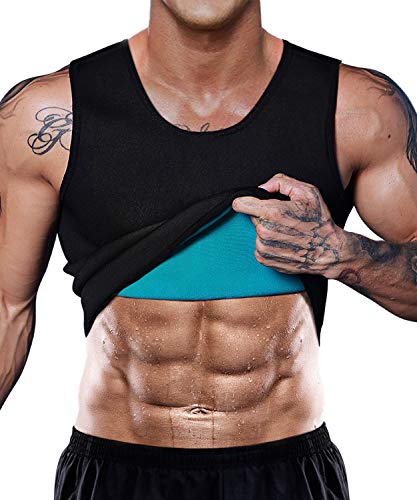 Camiseta Reductora LaLaAreal Hombre Faja Reductora Adelgazante de Neopreno Compresion para Perdida de Peso, Faja Abdomen y Barriga 3XL Negro