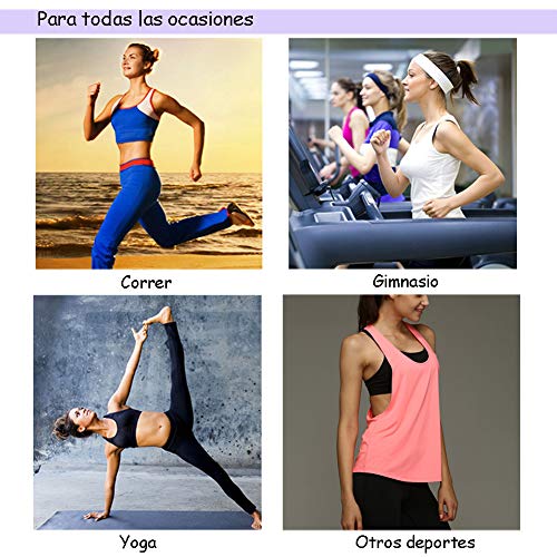 Camiseta Tirantes sin Mangas de Deporte para Mujer Verano, Tank Top Clásico Chaleco para Fitness Gimnasio Yoga Colores Opcionales Camiseta de Pijama Dormir (L, Rosa)