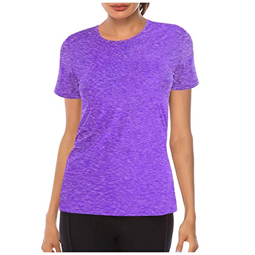 Camisetas de entrenamiento para mujer, camisetas de yoga de malla para mujer, camisetas de entrenamiento de manga corta, para gimnasio, ejercicio, atlético y yoga