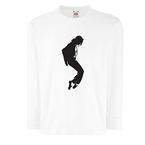 Camisetas de Manga Larga para Niño Me Encanta MJ - Ropa de Club de Fans, Ropa de Concierto (9-11 Years Blanco Negro)