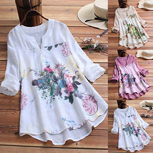 Camisetas Mujer Manga Larga SHOBDW 2019 Nuevo Cuello en V Tops de Túnica Blusas Suelto Estampado Floral Pullover Sexy Casual Verano Camisetas Mujer Tallas Grandes M-5XL(Beige,M) Camisetas Mujer Manga Larga SHOBDW 2019 Nuevo Cuello en V Tops de Túnica Blusas Suelto Estampado Floral Pullover Sexy Casual Verano Camisetas Mujer Tallas Grandes M-5XL(Beige,M)