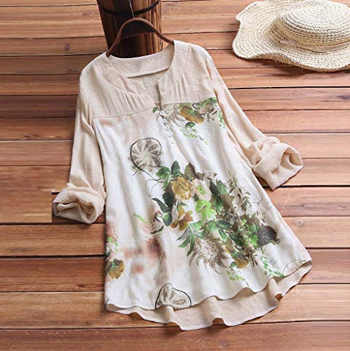Camisetas Mujer Manga Larga SHOBDW 2019 Nuevo Cuello en V Tops de Túnica Blusas Suelto Estampado Floral Pullover Sexy Casual Verano Camisetas Mujer Tallas Grandes M-5XL(Beige,M) Camisetas Mujer Manga Larga SHOBDW 2019 Nuevo Cuello en V Tops de Túnica Blusas Suelto Estampado Floral Pullover Sexy Casual Verano Camisetas Mujer Tallas Grandes M-5XL(Beige,M)