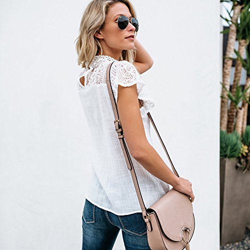 Camisetas Mujer SHOBDW Dia de la Mujer Verano Patchwork De Encaje Casual Ahuecar Volantes Manga Corta Suéter De Cuello De Tortuga Linda Blusa Floral Camiseta Blanca para Mujer(Blanco,S) Camisetas Mujer SHOBDW Dia de la Mujer Verano Patchwork De Encaje Casual Ahuecar Volantes Manga Corta Suéter De Cuello De Tortuga Linda Blusa Floral Camiseta Blanca para Mujer(Blanco,S)