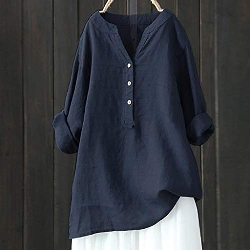 Camisetas Mujer Tallas Grandes Heavy SHOBDW Camisa De Manga Larga con Cuello Alto Blusa Casual Botones con Botones Túnica Suelta Camiseta Solid para Mujer(Armada,3XL) Camisetas Mujer Tallas Grandes Heavy SHOBDW Camisa De Manga Larga con Cuello Alto Blusa Casual Botones con Botones Túnica Suelta Camiseta Solid para Mujer(Armada,3XL)