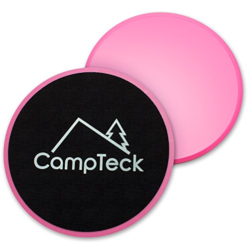 CampTeck U6575 Discos Deslizantes Doble Cara Disco Abdominales para Abs Entrenamiento, Hogar, Yoga - para Uso en Alfombra y Pisos Duros - 2pz - Rosa