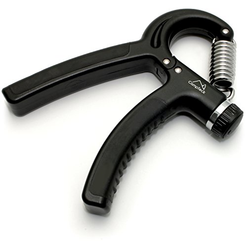 CampTeck U6747 10-40 KG Empuñadura Fortalecedor de Mano Agarre Pinza de Mano Resistencia Ajustable Entrenamiento de Fuerza para Antebrazo, Muñeca, Apretón de Manos, Ejercitador - Negro, 1 Pieza