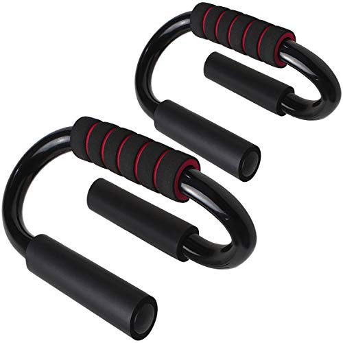 CampTeck U7039 - Forma de S Acero y Espuma Soporte para Flexiones, Agarre Flexiones, Push Up Bars Stand - Entrenamiento Abdominals, Fitness, Ejercicios, Gimnasio - Negro y Rojo - 1 Par CampTeck U7039 - Forma de S Acero y Espuma Soporte para Flexiones, Agarre Flexiones, Push Up Bars Stand - Entrenamiento Abdominals, Fitness, Ejercicios, Gimnasio - Negro y Rojo - 1 Par