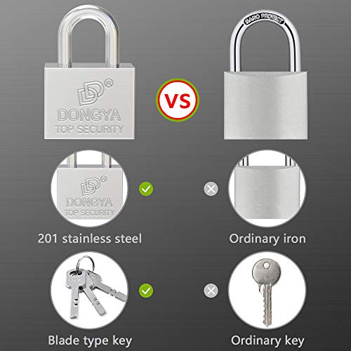 Candado con Llave, Diyife 2 Piezas Titanio de Servicio Pesado Candado de Seguridad con Un Grillete Largo Un Grillete Corto Chapado en Cromo Candado Corte Resistente, Llave Diferente Candado con Llave, Diyife 2 Piezas Titanio de Servicio Pesado Candado de Seguridad con Un Grillete Largo Un Grillete Corto Chapado en Cromo Candado Corte Resistente, Llave Diferente