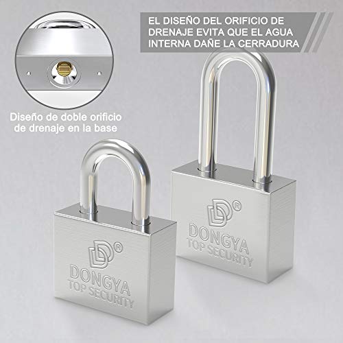 Candado con Llave, Diyife 2 Piezas Titanio de Servicio Pesado Candado de Seguridad con Un Grillete Largo Un Grillete Corto Chapado en Cromo Candado Corte Resistente, Llave Diferente Candado con Llave, Diyife 2 Piezas Titanio de Servicio Pesado Candado de Seguridad con Un Grillete Largo Un Grillete Corto Chapado en Cromo Candado Corte Resistente, Llave Diferente