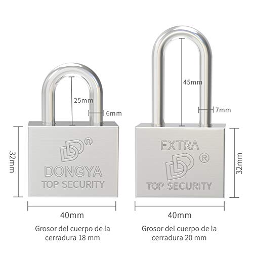 Candado con Llave, Diyife 2 Piezas Titanio de Servicio Pesado Candado de Seguridad con Un Grillete Largo Un Grillete Corto Chapado en Cromo Candado Corte Resistente, Llave Diferente Candado con Llave, Diyife 2 Piezas Titanio de Servicio Pesado Candado de Seguridad con Un Grillete Largo Un Grillete Corto Chapado en Cromo Candado Corte Resistente, Llave Diferente
