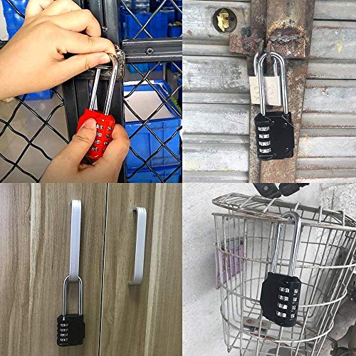 Candado de combinación de grillete largo, NIAGUOJI resistente a la intemperie, candado de combinación de 4 dígitos, mango largo para taquillas, cajas de herramientas, vallas al aire libre, cobertizo Candado de combinación de grillete largo, NIAGUOJI resistente a la intemperie, candado de combinación de 4 dígitos, mango largo para taquillas, cajas de herramientas, vallas al aire libre, cobertizo
