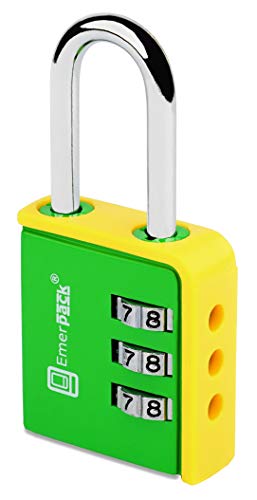 Candado de Combinacion Para Taquilla de Gimnasio-Gym, Colegio, Vestuario, Escuela/Sin Llave con Codigo Numerico de 3 Digitos Contraseña Arco Largo (Verde-Amarillo) Candado de Combinacion Para Taquilla de Gimnasio-Gym, Colegio, Vestuario, Escuela/Sin Llave con Codigo Numerico de 3 Digitos Contraseña Arco Largo (Verde-Amarillo)