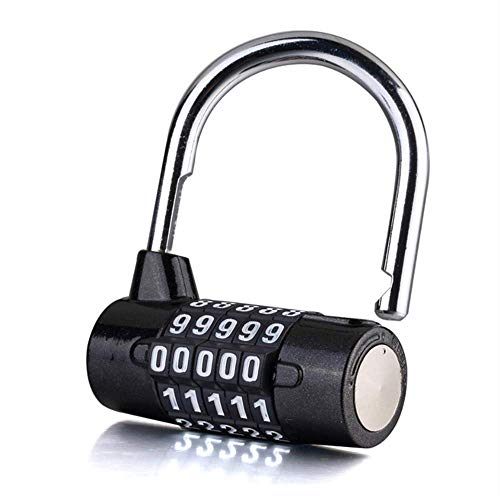 Candados de combinación de 5 letras Contraseña de bloqueo Seguridad robusta Candado Dial Locker (Negro) (5 digitals code)