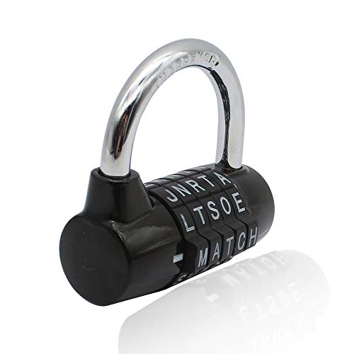 Candados de combinación de 5 letras Contraseña de bloqueo Seguridad robusta Candado Dial Locker (Negro) (5 letters code)
