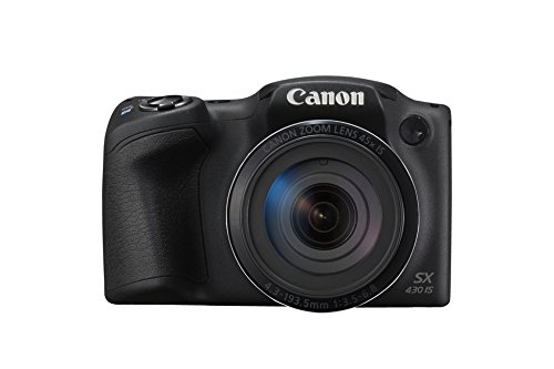 Canon PowerShot SX430 IS - Cámara compacta de 20 MP (Pantalla de 3'', Zoom óptico 45x, WiFi con NFC Activo, Smart Auto, Canon Connect, Creative Filter, Intelligent IS) Negro