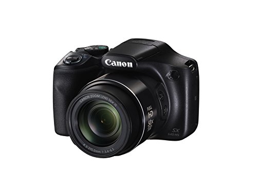 Canon PowerShot SX540 HS - Cámara digital de 20.3 Mp (pantalla de 3”, zoom óptico de 50x, NFC, WiFi), negro