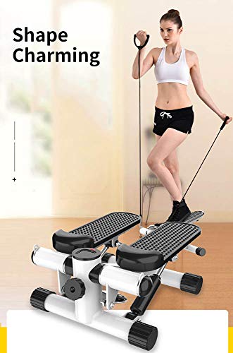 CANQI Fitness Gym Machine Mini Stepper Stepping Legs con Bandas De Resistencia, Arm Cords Stair Climber Gym Step Swing (Negro)