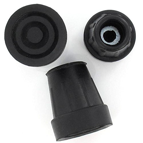 Cantidad 4x: 18/19mm Conteras Virolas De Goma Para Muletas Y Bastones - Negro - Por Lifeswonderful®