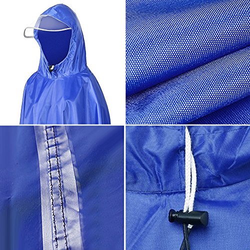 Capa lluvia para Bici, Aufeel Poncho de Lluvia Multi-funcional Sombrilla o Impermeable para la Escalada, Senderismo, Camping, Ciclismo, Pesca y Caza, Azul