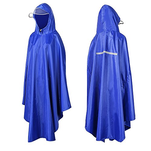 Capa lluvia para Bici, Aufeel Poncho de Lluvia Multi-funcional Sombrilla o Impermeable para la Escalada, Senderismo, Camping, Ciclismo, Pesca y Caza, Azul