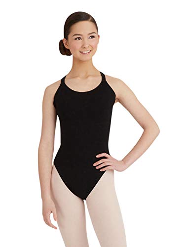 Capezio Maillot de doble correa para mujer - negro - M Capezio Maillot de doble correa para mujer - negro - M