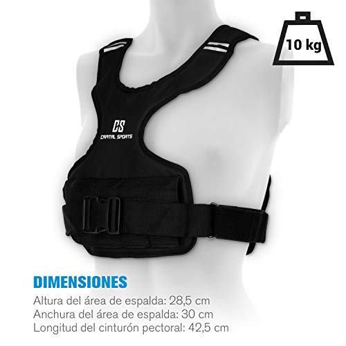 CAPITAL SPORTS Medusa Chaleco de musculación, peso: 10 kg, diseñado para la mujer, material: tejido de nylon 1200D, bolsas de pesas de hierro, entrenamiento de peso corporal y funcional, negro CAPITAL SPORTS Medusa Chaleco de musculación, peso: 10 kg, diseñado para la mujer, material: tejido de nylon 1200D, bolsas de pesas de hierro, entrenamiento de peso corporal y funcional, negro