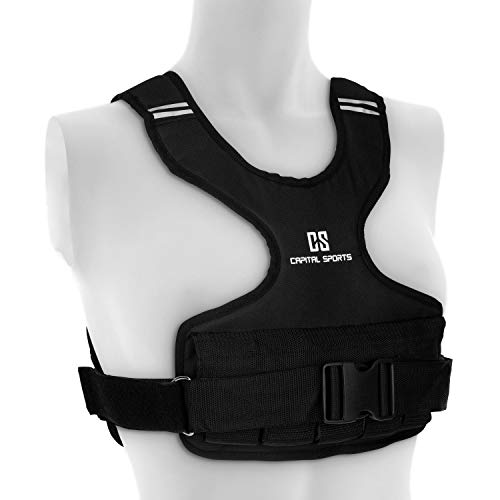 CAPITAL SPORTS Medusa Chaleco de musculación, peso: 5 kg, diseñado para la mujer, material: tejido de nylon 1200D, bolsas de pesas de hierro, entrenamiento de peso corporal y funcional, negro CAPITAL SPORTS Medusa Chaleco de musculación, peso: 5 kg, diseñado para la mujer, material: tejido de nylon 1200D, bolsas de pesas de hierro, entrenamiento de peso corporal y funcional, negro