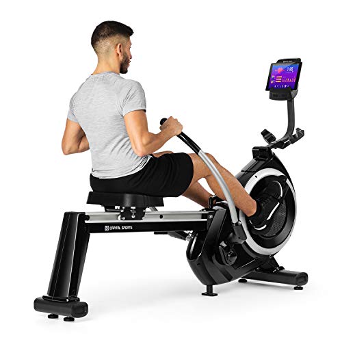 CAPITAL SPORTS The Skyf máquina de remo - Banco de remo , Entrenamiento eficaz , Resistencia magnética de 16 niveles , Rieles de aluminio de 90 cm , Soporte para tablet , Ordenador integrado , Negro CAPITAL SPORTS The Skyf máquina de remo - Banco de remo , Entrenamiento eficaz , Resistencia magnética de 16 niveles , Rieles de aluminio de 90 cm , Soporte para tablet , Ordenador integrado , Negro