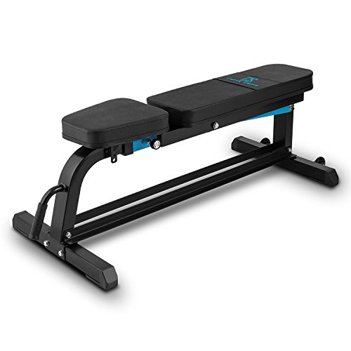 CapitalSports Adjustar Banco de Entrenamiento Adaptable (Peso máximo soportado 300kg, Varios Niveles de Apoyo Ajustables, Asiento Regulable, Cuero sintético alcochado 5cm, Acero Negro)