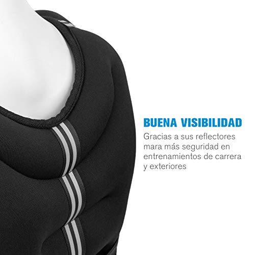 CapitalSports Capital Sports X-Vest Chaleco, Peso: 8 kg, Material: Neopreno/Nylon, Material de Relleno: Bolas de Acero, para el Entrenamiento de Peso Corporal y Funcional, 2 Correas de Pecho, Negro