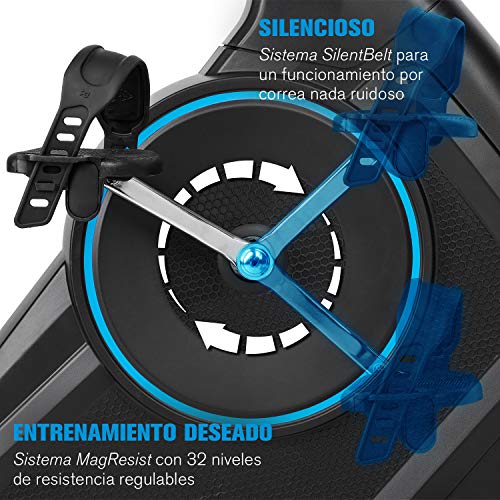 CapitalSports EVO Deluxe Bicicleta estática - Sillín Ajustable, Compatible con Kinomap, Bluetooth, Volante de inercia de 20 kg, 32 Niveles de Resistencia, Pulsómetro, Ordenador, Negro CapitalSports EVO Deluxe Bicicleta estática - Sillín Ajustable, Compatible con Kinomap, Bluetooth, Volante de inercia de 20 kg, 32 Niveles de Resistencia, Pulsómetro, Ordenador, Negro