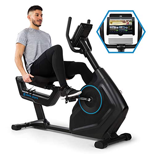 CapitalSports EVO Deluxe Bicicleta estática - Sillín Ajustable, Compatible con Kinomap, Bluetooth, Volante de inercia de 20 kg, 32 Niveles de Resistencia, Pulsómetro, Ordenador, Negro