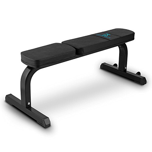 CapitalSports Flat B Banco de Entrenamiento Plano (Peso máximo soportado 250kg, armazón Robusto y Acolchado, 5cm Espesor, Forro Cuero sintético, Acero Negro) CapitalSports Flat B Banco de Entrenamiento Plano (Peso máximo soportado 250kg, armazón Robusto y Acolchado, 5cm Espesor, Forro Cuero sintético, Acero Negro)