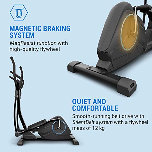 CapitalSports Helix Air - Bicicleta elíptica, Volante de inercia 12kg, 24 Niveles, Correa de tracción, Pulsómetro, Soporte Tableta, Certificación TÜV, Tecnología MagResist, hasta 120kg, Antracita CapitalSports Helix Air - Bicicleta elíptica, Volante de inercia 12kg, 24 Niveles, Correa de tracción, Pulsómetro, Soporte Tableta, Certificación TÜV, Tecnología MagResist, hasta 120kg, Antracita