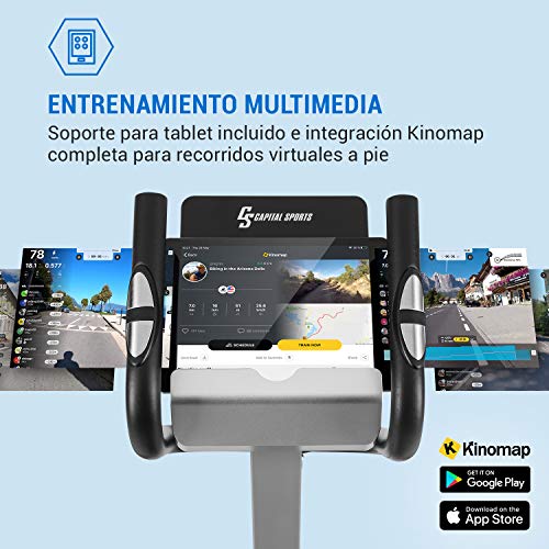 CapitalSports Helix Comfort - Bicicleta elíptica, Aplicación Kinomap, Volante de inercia 12 kg, MagResist: Resistencia magnética de 32 intensidades, Sensores de Pulso, 14 programas, Pantalla, Negro CapitalSports Helix Comfort - Bicicleta elíptica, Aplicación Kinomap, Volante de inercia 12 kg, MagResist: Resistencia magnética de 32 intensidades, Sensores de Pulso, 14 programas, Pantalla, Negro