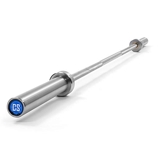 CapitalSports IWF Barra de Pesas, Barra olímpica, Levantamiento de Pesas, para Hombres, 220 cm, 20 kg, Extremos de 50 mm Ø, Agarre de 28 mm Ø, hasta 910 kg, Acero, Plata CapitalSports IWF Barra de Pesas, Barra olímpica, Levantamiento de Pesas, para Hombres, 220 cm, 20 kg, Extremos de 50 mm Ø, Agarre de 28 mm Ø, hasta 910 kg, Acero, Plata