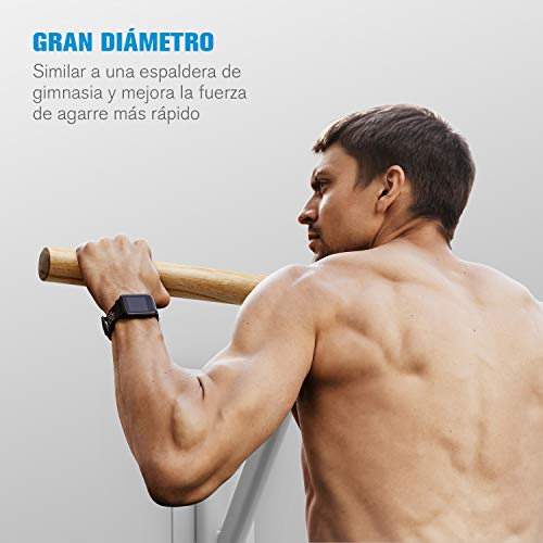 CapitalSports Light Barra de dominadas - Barra de tracción, Acero Revestido en Polvo, Barra de Madera, Diámetro de 38 mm, Soporte Smartphone, Material de Montaje, Diseñado por 8Products en Berlín CapitalSports Light Barra de dominadas - Barra de tracción, Acero Revestido en Polvo, Barra de Madera, Diámetro de 38 mm, Soporte Smartphone, Material de Montaje, Diseñado por 8Products en Berlín