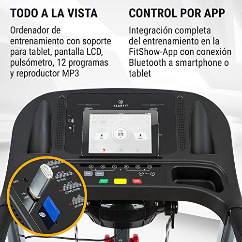 CapitalSports Pacemaker F120 - Cinta de Correr, Ergométrica, Motor de 2 HP, 4P-AntiShock Suspension, Lubrication System, LowNoise-FX Drive, Entrenamiento Cardiovascular, Entrada AUX, USB, SD, Negro CapitalSports Pacemaker F120 - Cinta de Correr, Ergométrica, Motor de 2 HP, 4P-AntiShock Suspension, Lubrication System, LowNoise-FX Drive, Entrenamiento Cardiovascular, Entrada AUX, USB, SD, Negro