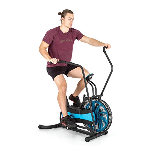 CapitalSports Stormstrike - Bicicleta estática ergométrica, Carga máx. hasta 120 kg, Pantalla integrada, Altura sillín Regulable en 7 Niveles, Entrenamiento Dual (Piernas y Brazos), Antracita