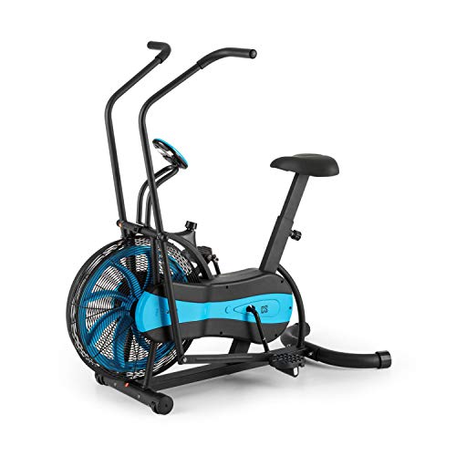 CapitalSports Stormstrike - Bicicleta estática ergométrica, Carga máx. hasta 120 kg, Pantalla integrada, Altura sillín Regulable en 7 Niveles, Entrenamiento Dual (Piernas y Brazos), Antracita