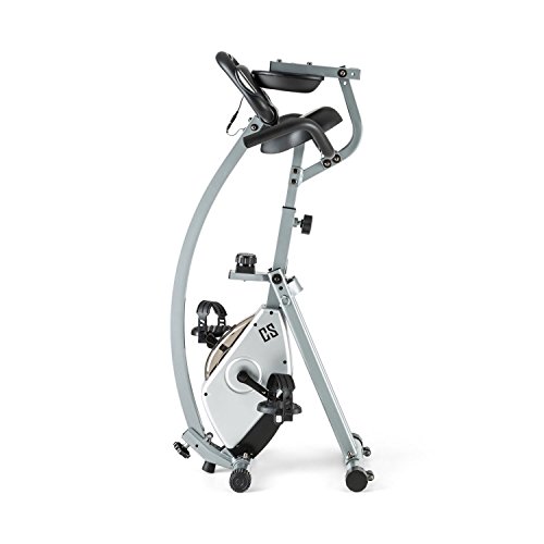 CapitalSports Trajector Bicicleta estática Plegable (Dispositivo de Entrenamiento con 3Kg de Masa giratoria, sillín Extra Ancho, 8 Niveles de Resistencia, Monitor) - Plateado