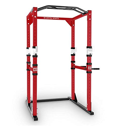 CapitalSports Tremendour - Power Rack, Jaula de musculación, Gimnasio en casa, Cable de tracción, Pesos, Agarre múltiple, dominadas, Flexiones, Brazos, piernas, Press banca, Rojo CapitalSports Tremendour - Power Rack, Jaula de musculación, Gimnasio en casa, Cable de tracción, Pesos, Agarre múltiple, dominadas, Flexiones, Brazos, piernas, Press banca, Rojo