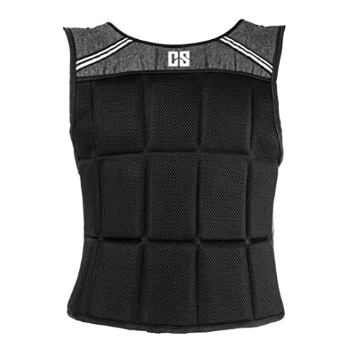 CapitalSports Vestpro 10 Chaleco de Peso lastrado (Weightvest 10 kg, 23 Pesas de Caucho Suave, Entrenamiento en casa, Comodo Resistente)