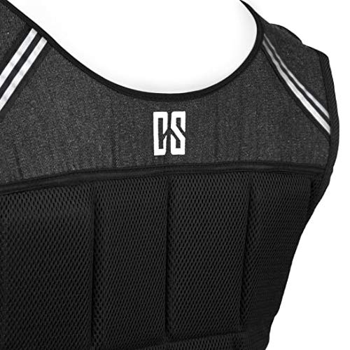 CapitalSports Vestpro 10 Chaleco de Peso lastrado (Weightvest 10 kg, 23 Pesas de Caucho Suave, Entrenamiento en casa, Comodo Resistente)