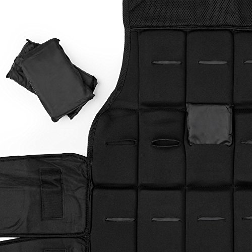 CapitalSports Vestpro 20 Fitness Edition - Chaleco de Peso de 20 kg, 38 x Pesas de Caucho (430 g), Ajuste del Peso, Correas de Nylon con Velcro, Cintas reflectoras, Acolchado, Resistente, Negro CapitalSports Vestpro 20 Fitness Edition - Chaleco de Peso de 20 kg, 38 x Pesas de Caucho (430 g), Ajuste del Peso, Correas de Nylon con Velcro, Cintas reflectoras, Acolchado, Resistente, Negro