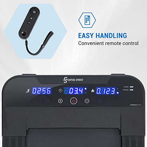 CapitalSports Workspace Go - Cinta de Correr, hasta 120 kg, Velocidad Entre 0,8-6 km/h, Potencia de 350 W, Altura de 11 cm, Antideslizante, Slow Running, Transportable, Ruedas, Negro CapitalSports Workspace Go - Cinta de Correr, hasta 120 kg, Velocidad Entre 0,8-6 km/h, Potencia de 350 W, Altura de 11 cm, Antideslizante, Slow Running, Transportable, Ruedas, Negro