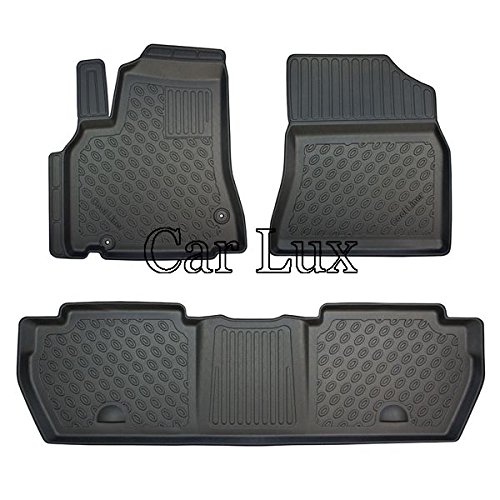 Car Lux DUO2920 - Kit Conjunto de Alfombra y Alfombrillas a Medida Tipo cubeta Exclusiv con Borde Alto para Berlingo II