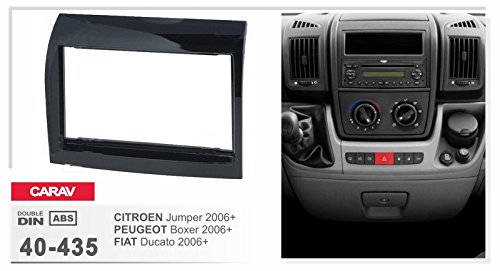 CARAV 40-435 2-DIN Marco de plástico para Radio para Citroen Jumper/Peugeot Boxer/Fiat Ducato 2006+ Shiny Black Piano Finish