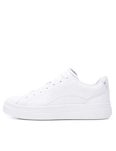CARE OF by PUMA Leather Platform Court Low-Top Sneakers, Blanco(White White), 37 EU